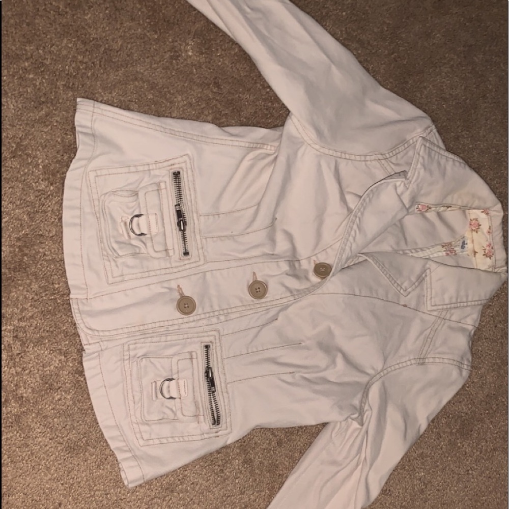 off white/cream jean jacket